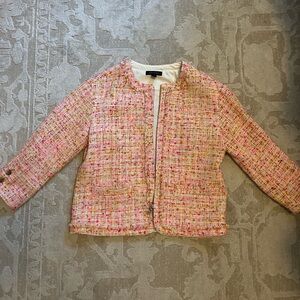 Ann Taylor Pink Multi Tweed Jacket